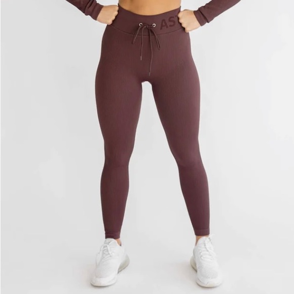 Astoria Pants - Astoria Brown Ribbed Leggings